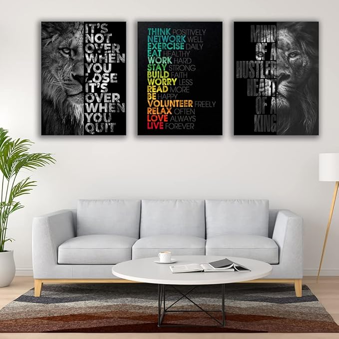 Motivational Canvas Painting Wall Art Execution Grind Hustle Inspirational Wall Art Success Entrepreneur Poster Positive Quotes Wall Poster Framed for Home Office Wall Decor[60''Wx 28''H]-StrideForce Fitness