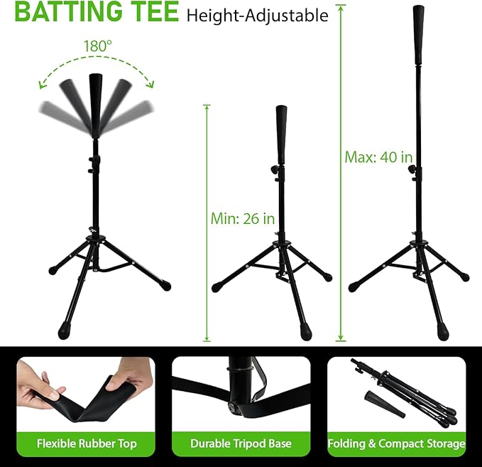 6x6FT Baseball Net, Baseball & Softball Training net with Batting Tee, Strike Zone & Circular Target and Weighted Ball, Portable Design with Compact Storage,Great for Kids-StrideForce Fitness