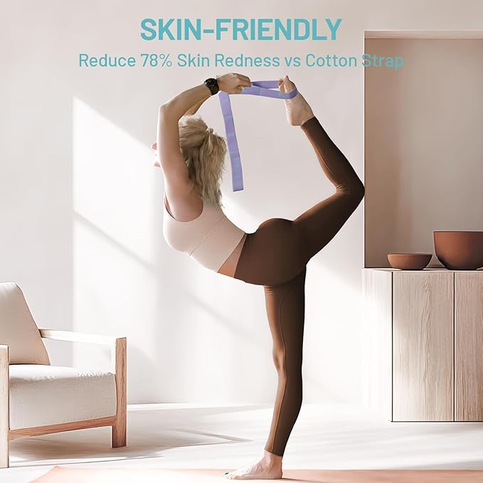 Slim Panda Stretch Strap, Dance Stretch Bands Flexibility, Elastic Yoga Stretching Strap with 9 Loops for Physical Therapy, Pilates, Yoga, Ballet, Gymnastics Stretching Bands for Exercise-StrideForce Fitness