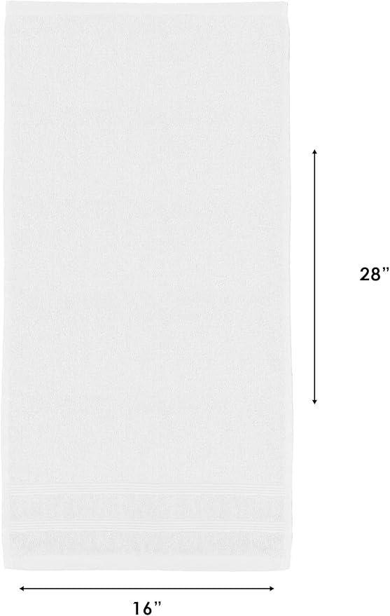 Kaufman - Premium Hand Towels Set for Bathroom, Spa, Gym, and Face Towel 100% Cotton Ring Spun, Ultra Soft Feel and Highly Absorbent Towels (White, 72-PK)-StrideForce Fitness