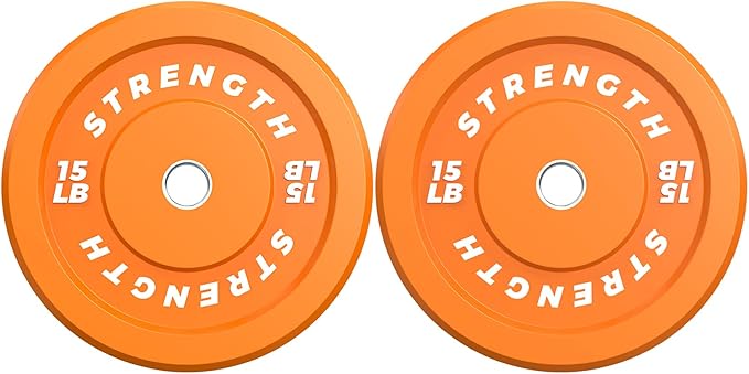 Premium Color-Coded Rubber Bumper Plates Set - 2 Inch Olympic Weight Plates for Home Gym Cross and Strength Training-StrideForce Fitness