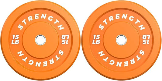 Premium Color-Coded Rubber Bumper Plates Set - 2 Inch Olympic Weight Plates for Home Gym Cross and Strength Training-StrideForce Fitness