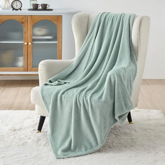 Bedsure Twin XL Fleece Blanket Dorm Bedding - Lightweight Soft Cozy Blankets for Bed, Sofa, Couch, Travel, Camping, Sage Green, 66"x90"-StrideForce Fitness