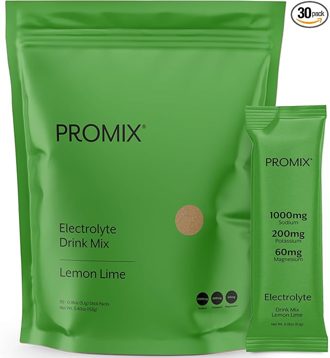 ProMix Nutrition Electrolytes Powder Packets - Sugar Free, Zero Calorie, Stevia Free, Fasting Friendly, Natural Himalayan Pink Salt - Lemon Lime - 30 Servings (Pack of 30)-StrideForce Fitness