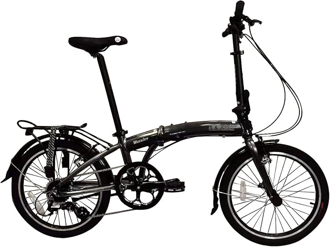 SOLOROCK 20" 8 Speed Aluminum Folding Bike - Wonder V Brakes, with Fenders & Alloy Rear Rack, Stainless Steel Spokes & Stainless Steel Fender Stays-StrideForce Fitness