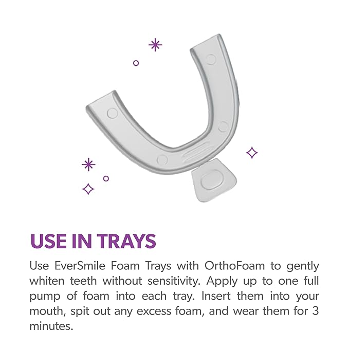 EverSmile OrthoFoam Braces Cleaner — Brushable Foam Whitens Teeth, Eliminates Bacteria, Fights Plaque and Bad Breath – Cleans Under Metal, Ceramic, Clear Brackets and Wires – 50ml (2 Pk)
