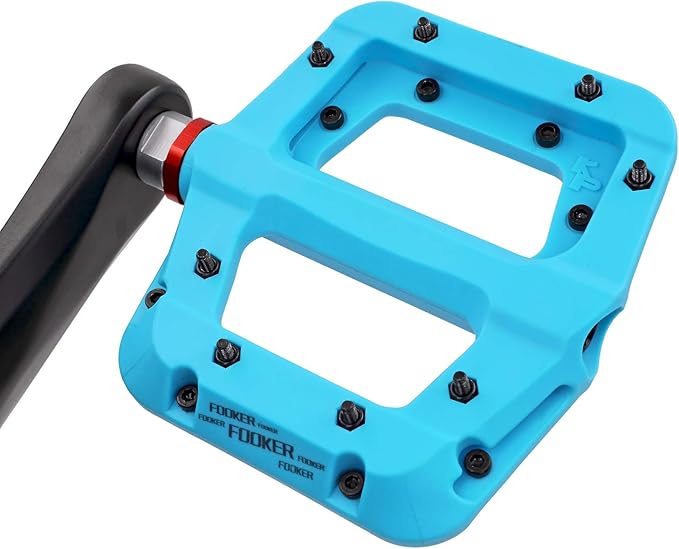 FOOKER MTB Pedals Mountain Bike Pedals 3 Bearing Non-Slip Lightweight Nylon Fiber Bicycle Platform Pedals for BMX MTB 9/16"-StrideForce Fitness