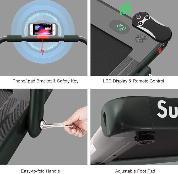 GYMAX Walking Pad, 2 in 1 Free Installation Under Desk Treadmill with Smart App, Remote Control & LED Display, 2.25HP Foldable Portable Compact Running Machine for Small Spaces Home Office-StrideForce Fitness