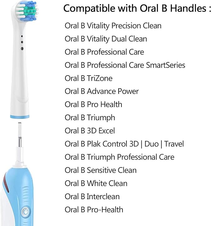 Replacement Toothbrush Heads for Oral B Electric Precision Clean Compatible with Oralb Brush Heads - 16 Pack