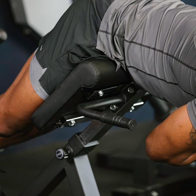 Titan Fitness Roman Chair Back Extension Machine, Adjustable Hyperextension Bench, Soft Durable Padding, Non-Slip Footplate, Adjustable Height, Home Gym Exercise Equipment-StrideForce Fitness