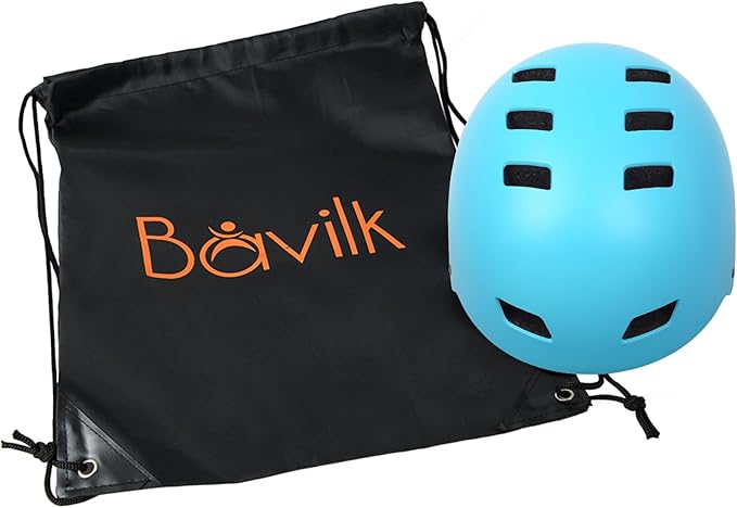 Bike Helmet 3 Sizes for Teenager Kids Youth Adults,Bavilk Skateboard Helmet Adjustable Multi-Sport Bicycle Cycling Scooter Roller Skate Inline Skating Rollerblading for Girls Boys Women Men Teen-StrideForce Fitness