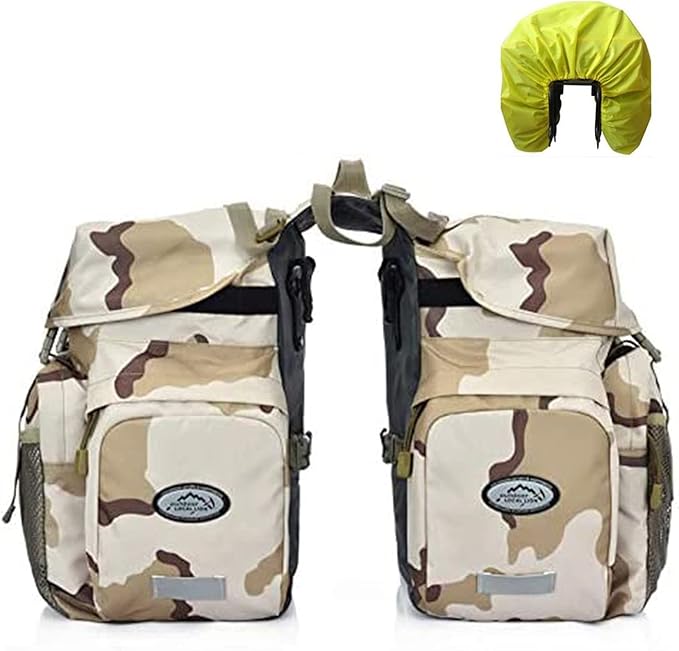 ZTZ Bike Bags for Bicycles Rear Rack, Waterproof Rear Bike Rack Bag with Rain Cover and Reflective Trim-StrideForce Fitness