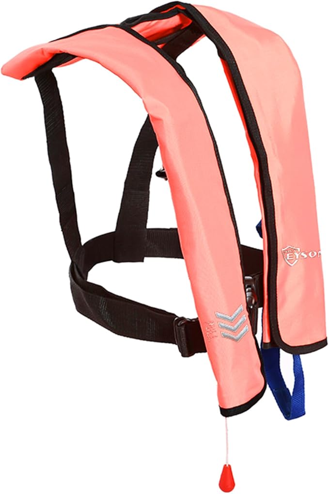 Manual Inflatable Life Jacket|Life Vest for Adults|PFD Low Profile|Supports up to 330 lbs(YSH700)-StrideForce Fitness