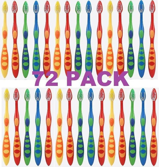 AIAG 72 Count Kids Toothbrush Soft Bristles, Cute Toothbrushes for Children Toddler Home School Camp Daycare Travel