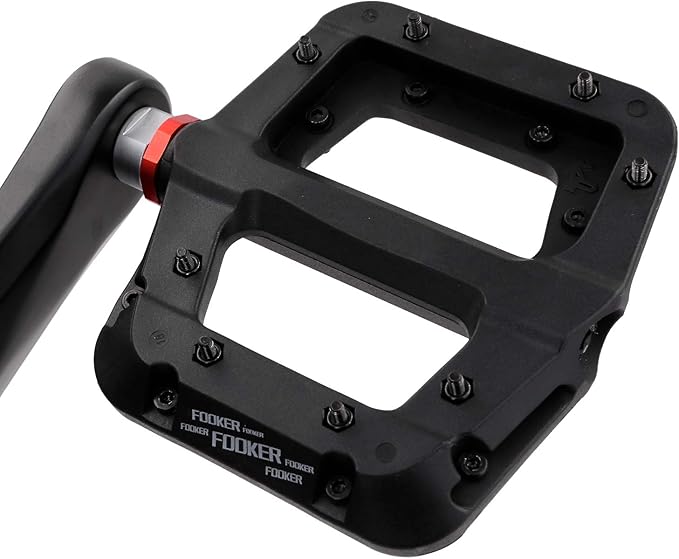 FOOKER MTB Pedals Mountain Bike Pedals 3 Bearing Non-Slip Lightweight Nylon Fiber Bicycle Platform Pedals for BMX MTB 9/16"-StrideForce Fitness