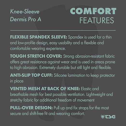 TSG Dermis Pro A Knee & Shin Guard – Lightweight, Slim-Line BMX & Enduro Pads with ACF Impact Foam, Softshell Construction, Breathable Spandex Sleeve, Ergonomic Fit, Abrasion-Resistant, Flexible & Comfortable - Pull Over Design-StrideForce Fitness