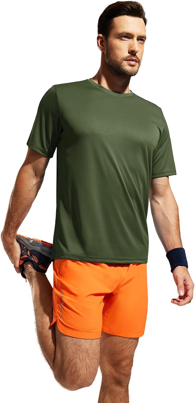 MIER Men's Quick Dry Workout Shirts Moisture Wicking Running Athletic Performance T-Shirts Recycled Polyester Top Tee-StrideForce Fitness