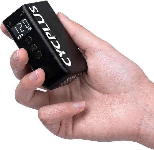 CYCPLUS AS2 PRO Tiny Bicycle Pump with Gauge, Max 120 PSI Electric Mini Pump, Auto Stop, with Presta and Schrader Valve for E-Bike, MTB, and Road Bike (2025 Updated Version)-StrideForce Fitness