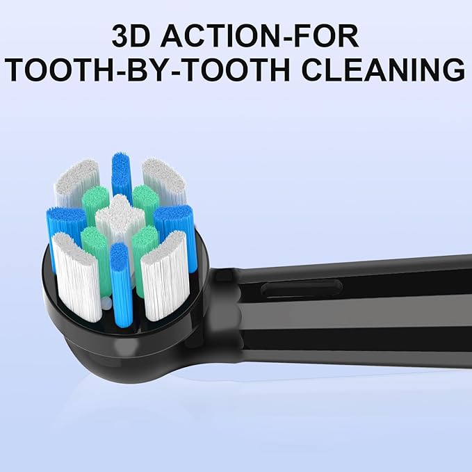 IO Brush Heads Compatible with Oral B IO 2/3/4/5/6/7/8/9/10/Deep Clean Electric Toothbrushes, Replacement Heads Compatible with Oral B IO with Medium Bristles (6 Black)