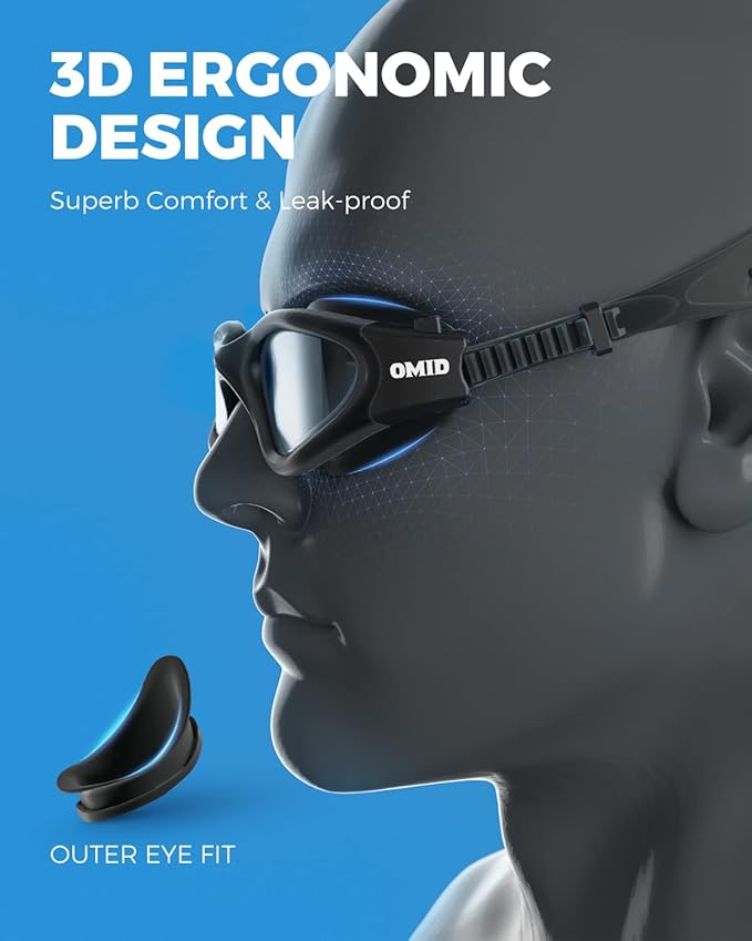 OMID Swim Goggles, P2 Polarized Swimming Goggles for Men Anti-fog Goggles Swimming for Adult Women-StrideForce Fitness