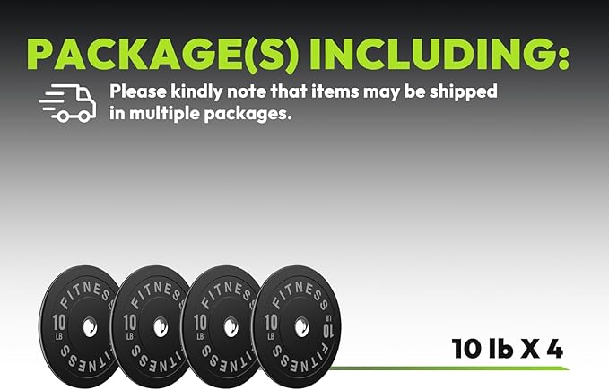 Rubber Weight Plates, Olympic Bumper Plate Set 2-Inch, 45/100 / 160/190 / 260/300 lb Barbell Weights for Home Gym, Colored Standard Strength Training Plates for Weightlifting-StrideForce Fitness