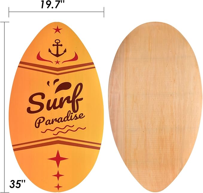 seething 35 Inch Skimboard with High Gloss Coat Wood Skim Board for Beginners,Kids, Teenagers, Adults and All Skimming-StrideForce Fitness