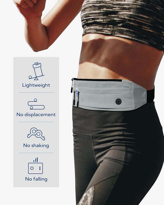 WATERFLY Running Belt Fanny Pack: Runner Marathon Jogging Waist Pack Sport Workout Exercise Fitness Phone Holder Belt for Men Women Jogger Slim Waistband-StrideForce Fitness