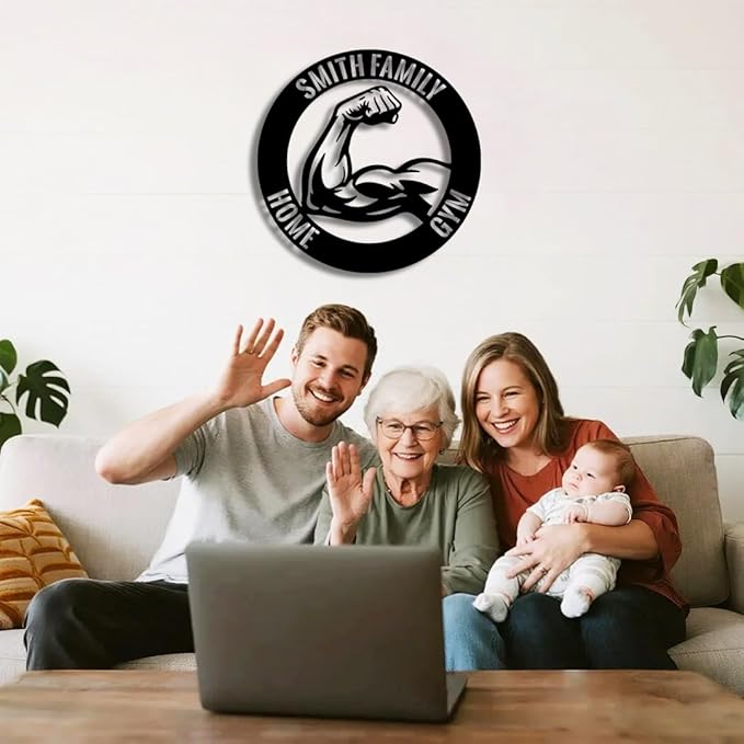 Personalized Home Gym Metal Name Sign | Custom Family Wall Art & Split Letter Name | Wedding Gift & Anniversary | Indoor Metal Decor Gift for Women, Men, Wife, Parents, Couple-StrideForce Fitness