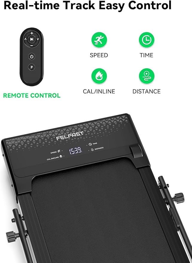 Walking Pad Treadmill, 12% 5-Level Auto Incline, 2-in-1 Under Desk Foldable w/Remote Control, 12 HIIT Mode, 265 Lbs, 7.6 MPH Max, Portable Treadmill for Office Home, No Tablet Stand-StrideForce Fitness