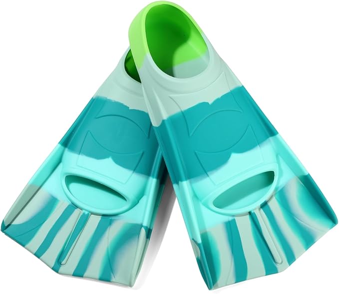 Kids Swim Fins,Short Kids Fins Youth Swimming Flippers for Lap Swimming Training for Children Girls Boys Beginners-StrideForce Fitness
