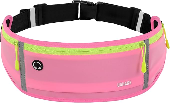 USHAKE Slim Running Belt, Workout Fanny Pack for Men Women,Exercise Waist Pack for Apple iPhone Holder, Runner Belt for Running Walking Cycling Camping Gym-StrideForce Fitness