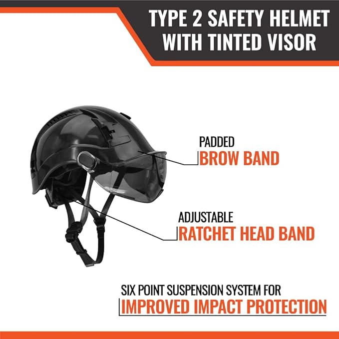 Malta Dynamics APEX Type 2 Safety Helmet – OSHA and ANSI Z89.1 Compliant Safety Hard Hats for Construction Workers and Vented Helmet for Head Protection-StrideForce Fitness
