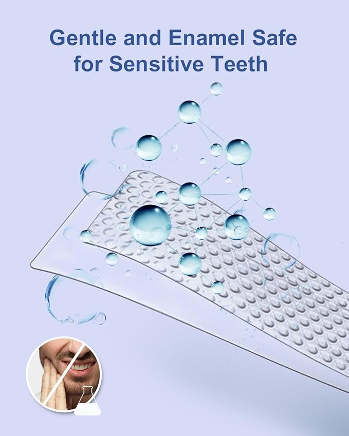 MySmile Teeth Whitening Strips Kit 14 Treatments with 28 LED Light - 10 Min Non-Sensitive Fast Whitening Teeth Enamel Safe Teeth Whitener - Helps to Remove Deep Stains