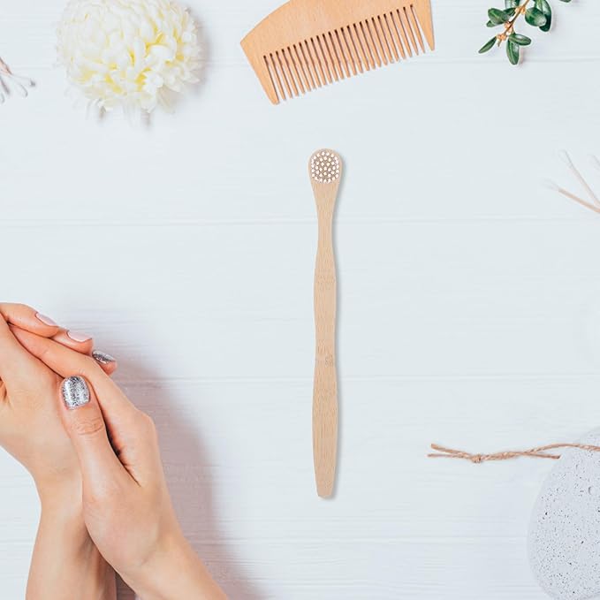 Tongue Cleaner Brush Ergonomic Grip for Oral Deep Cleaning (White)