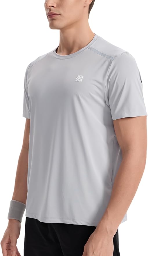 Mens Seamless Workout T-Shirts Lightweight Moisture Wicking Running Hiking Camping Tennis Pickleball Shirts for Men-StrideForce Fitness