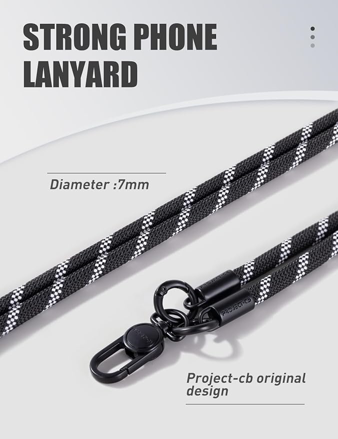 project-cb Phone Wrist Strap 1,Tether Tab 2,Phone Wristlet,Lanyard Wrist Strap,Key Holder,KeyChain,KeyRing×2(Blackshadow)-StrideForce Fitness