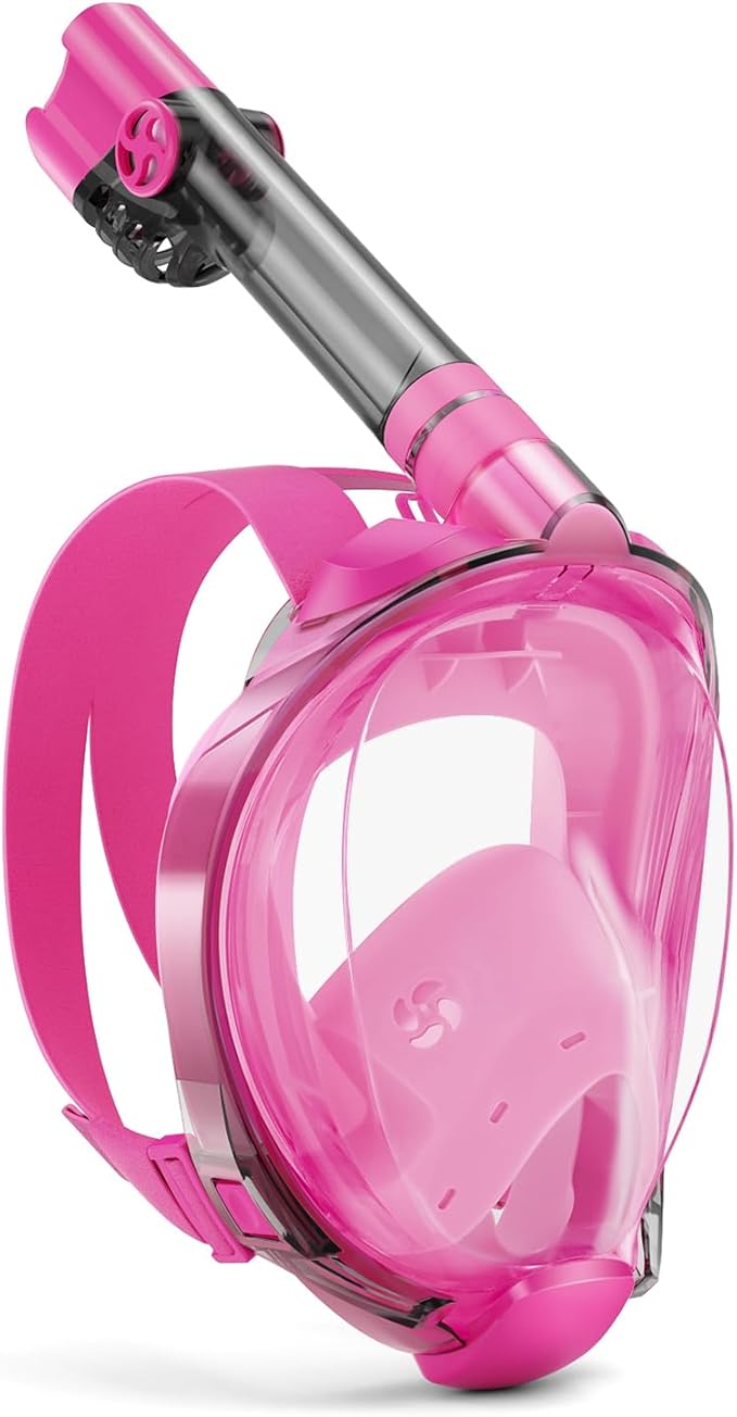 W WSTOO Full Face Snorkel Mask Adults,Suitable for Beginners Dry Top Snorkeling Gear,Can Your Mouth or Nose to Breathe,180 Degrees Panoramic View,Anti-Fog Anti-Leak,Summer Travel and Vacationing Gifts-StrideForce Fitness