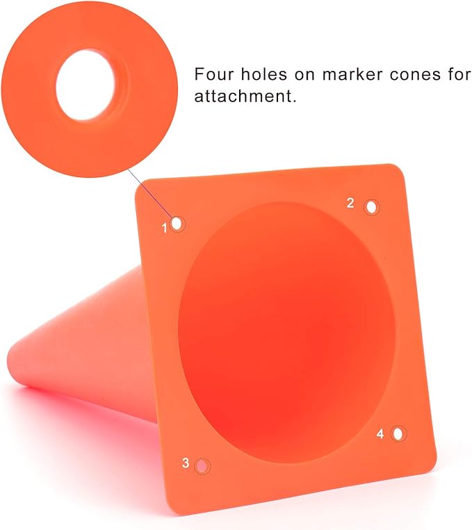 12 Inch Traffic Training Cones, Plastic Safety Parking Cones, Agility Field Marker Cones for Soccer Basketball Football Drills Training, Outdoor Sport Activity & Festive Events - 6 Colors-StrideForce Fitness