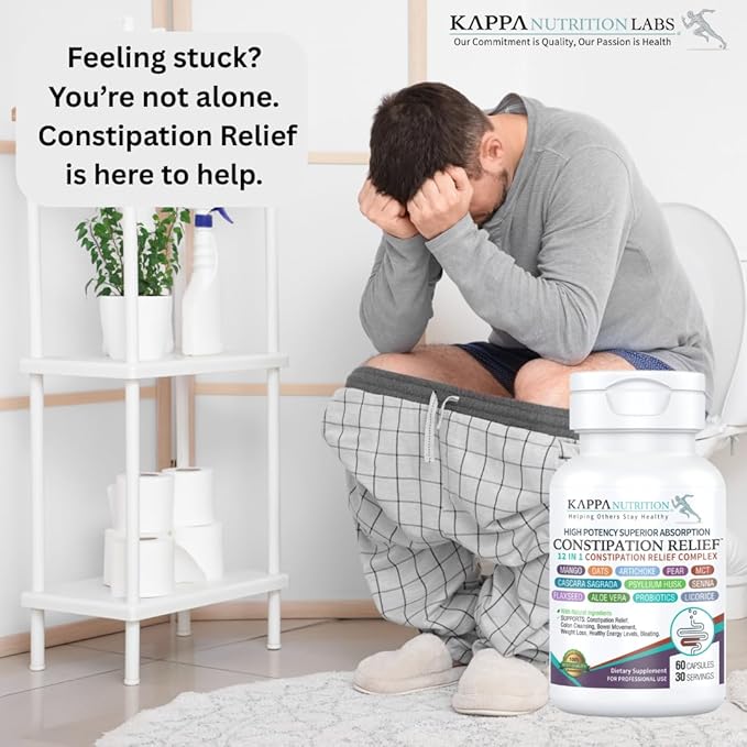 Constipation Relief & Advanced Gut Cleanse Detox for Women and Men – with Cascara Sagrada, Psyllium Husk, Senna Leaf & Probiotics – Non-GMO Colon Cleanse – 60 Capsules – Take 1–2 Daily-StrideForce Fitness