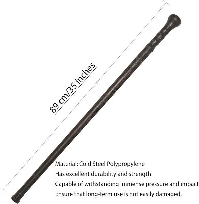 Cane Hiking Stick Mountaineering Stick Black Walking Hiking Men and Women 35 inches-StrideForce Fitness