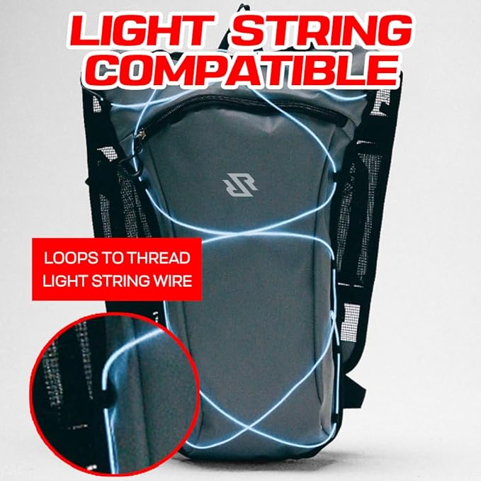 RAVERUNNER® Rave Hydropack - 2L Water Backpack for Raves, Festivals, Hiking, Running - Festival Hydration Pack for Hydration Backpack Rave-StrideForce Fitness