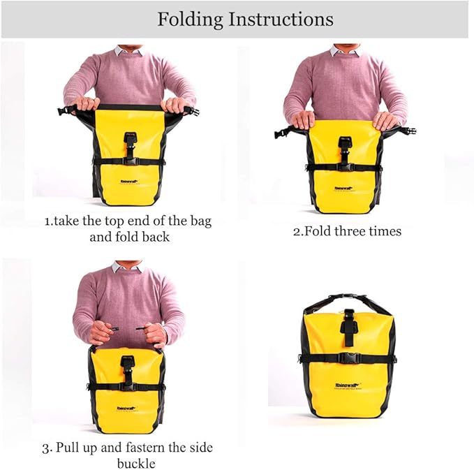 Rhinowalk Bike Bag Waterproof Bike Pannier Bag,(for Bicycle Cargo Rack Saddle Bag Shoulder Bag Laptop Pannier Rack Bicycle Bag Professional Cycling Accessories)-StrideForce Fitness