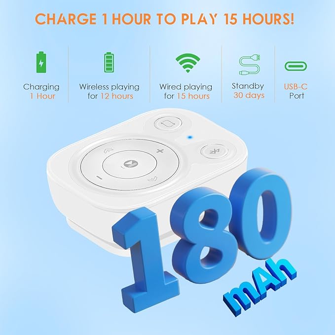 64GB Clip MP3 Player: Upgraded Bluetooth 5.3, Earphones Included, 15 Hours Battery Mini Music Player, 1000+ Songs Storage, No Phone Needed, Portable Music Players-StrideForce Fitness