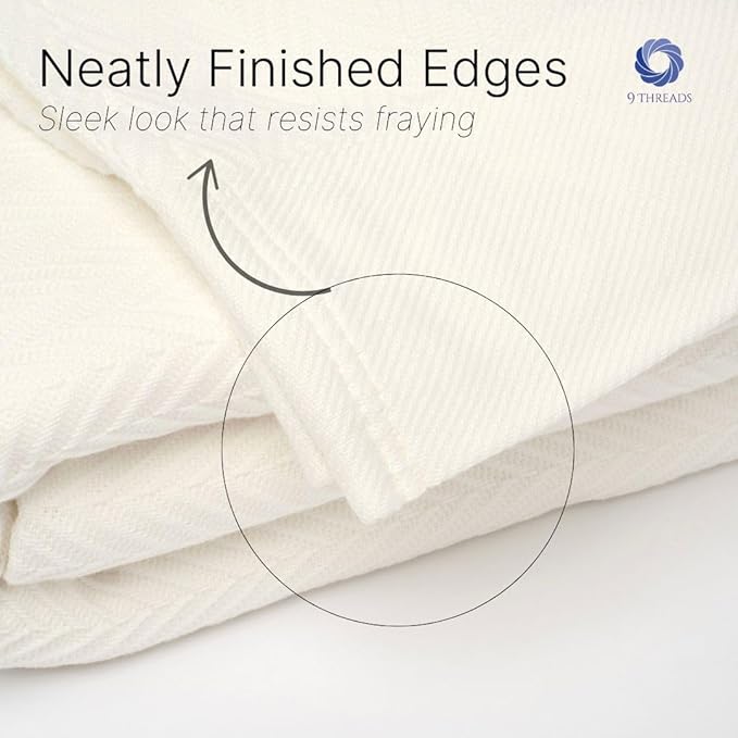 100% Cotton Herringbone Weave Blankets, 108" X 90" King, Throw Blanket for Bed, All Season Cotton Blanket, Cozy Blanket,Throws & Bed Blanket, Throw Blanket for Couch, Modern Home Decor -Tusk-StrideForce Fitness