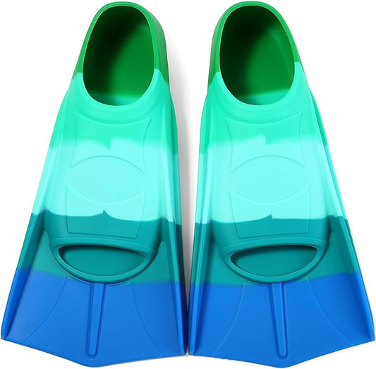 Kids Swim Fins,Short Kids Fins Youth Swimming Flippers for Lap Swimming Training for Children Girls Boys Beginners-StrideForce Fitness