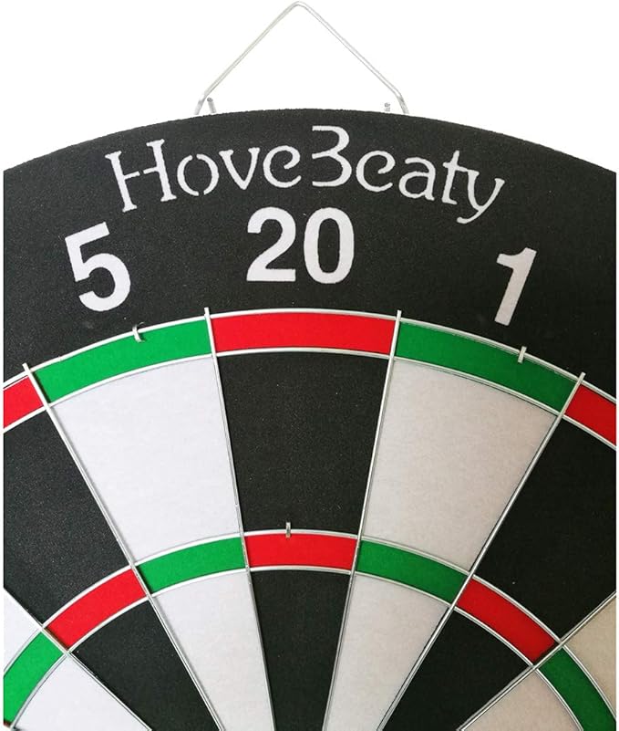 Dart Board, Dart Game Set with 6 Metal Darts and Double-Sided Flocking Dartboard (18 Inches)-StrideForce Fitness