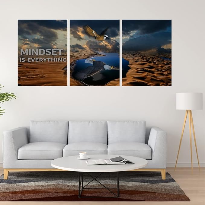 3 Panels Inspirational Canvas Poster Motivational Wall Art Inspirational Wall Art Entrepreneur Quotes Artwork Painting Picture for Framed Home Decoration Living Room office bedroom 36''W x 16''H-StrideForce Fitness