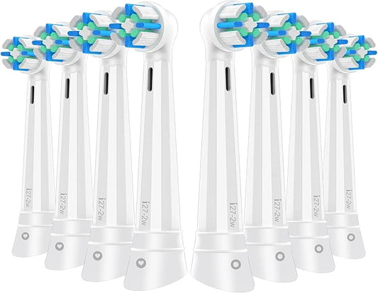 IO Replacement Heads Compatible with Oral b iO 2/3/4/5/6/7/8/9/10/Deep Clean Electric Toothbrush, Brush Heads Compatible with Oral b iO for Teeth Clean (8 White)