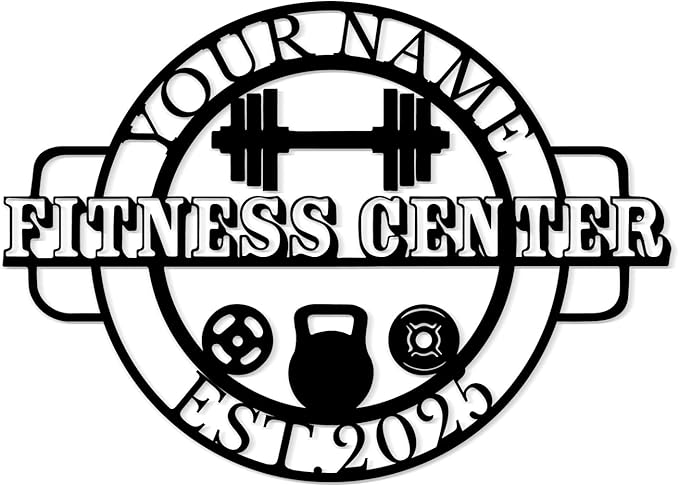 Customized Metal Gym Name Sign, Personalized Sports Room Wall Art,Metal Gym Sign,Unique Fitness Wall Sign, Gym Lovers Unique Gift, Gym Wall Art,Training Center Sign (Style-12)-StrideForce Fitness