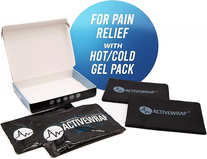 ActiveWrap - Ice Pack for Injuries Reusable Gel Packs, Hot Cold Packs First Aid, Pain Management, Injury Recovery, Ice Compress with Individual Pack Covers, Elbow, Medium, 6 x 9 inches-StrideForce Fitness